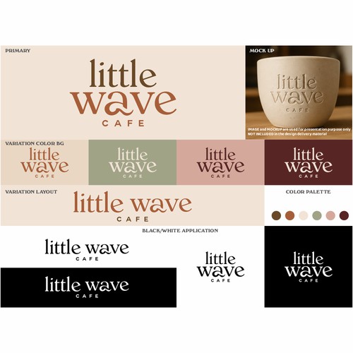 Little Wave Cafe – Minimalist Coastal Logo Identity