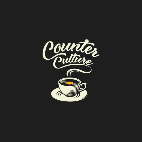 playful logo for coffee shop/ Recording studio "Counter culture"