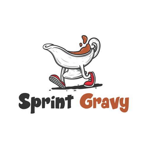 Gravy boat mascot in running