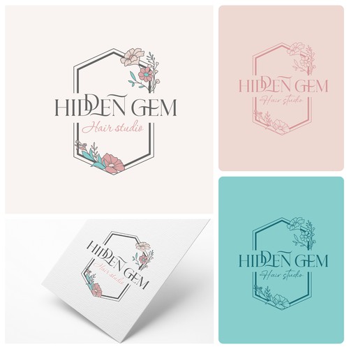 Pretty logo for a hair studio