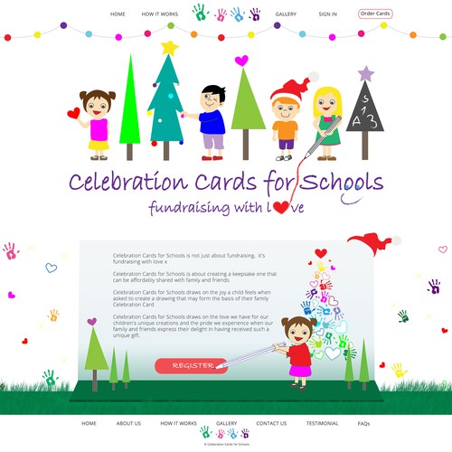 Do you love Christmas, kids and art?  Then you'll love designing a home page for  Christmas Cards for Schools.