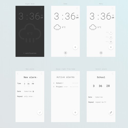 UX design for clock app