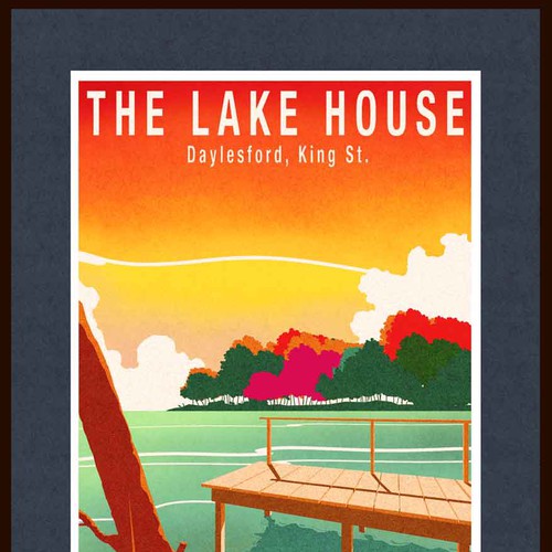 Create a vintage travel poster style wedding invite