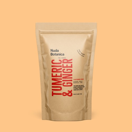 Nuda Botanica Tumeric & Ginger Product Packaging