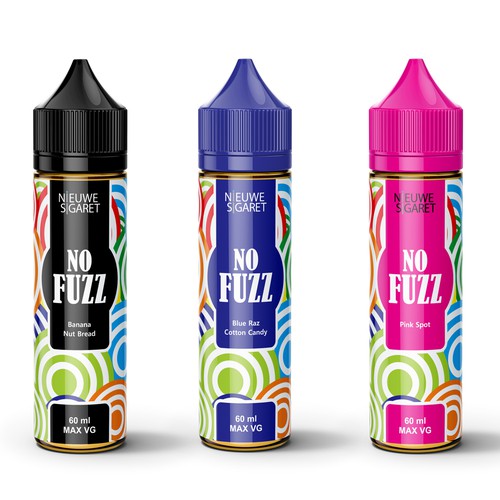 No Fuzz E-liquid label design