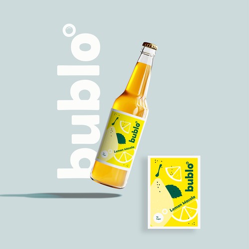 Label design for non alcoholic soda drink Bublo