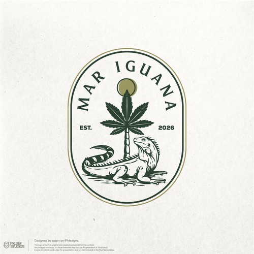 Mar Iguana Tropical Badge Logo