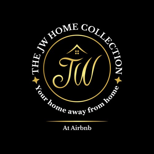 Clean and minimalist gold'JW' lettermark logo design for real estate business