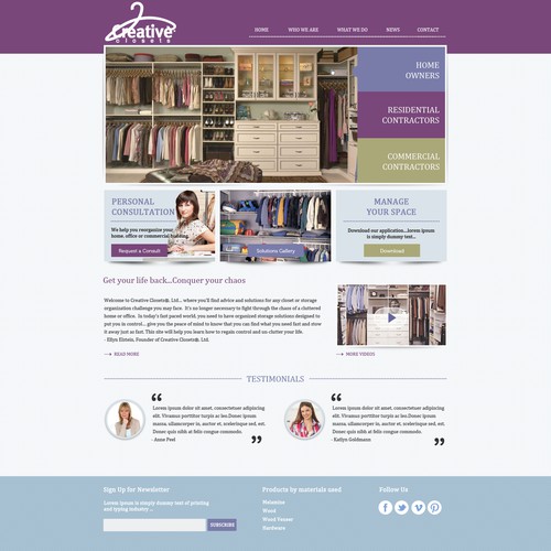 IdeaOverTen, LLC -agency for CreativeClosets needs a new website design