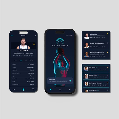 Mobile UI for Basketball App