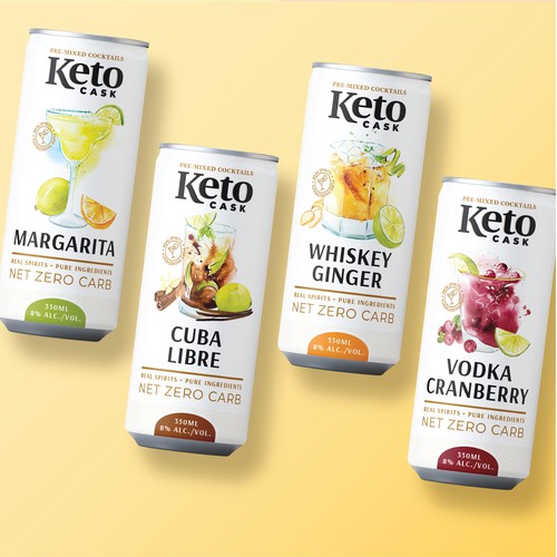 Label design for Keto Cask drinks