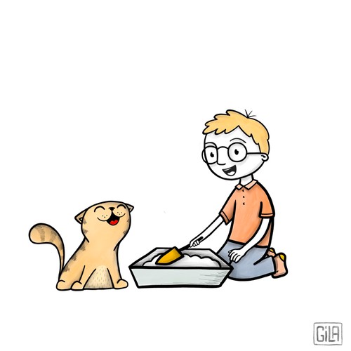 Cat litter illustration