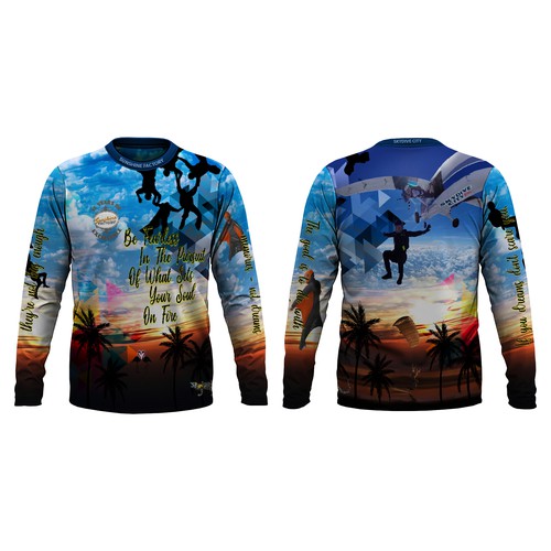 Create a pleasing jersey design for a World Famous Skydiving Center