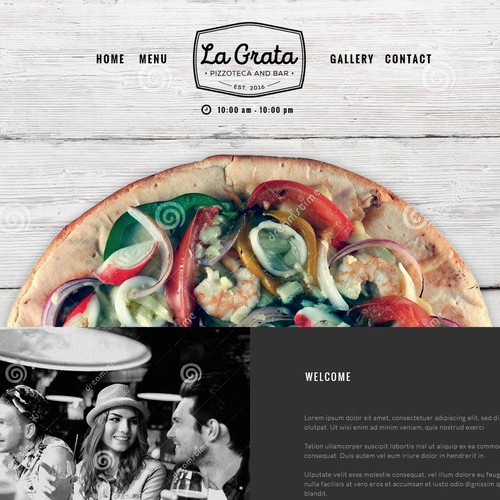 Website design for cool new Pizzoteca in NYC