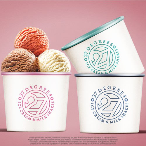 Logo for an Ice-cream & milkshakes company