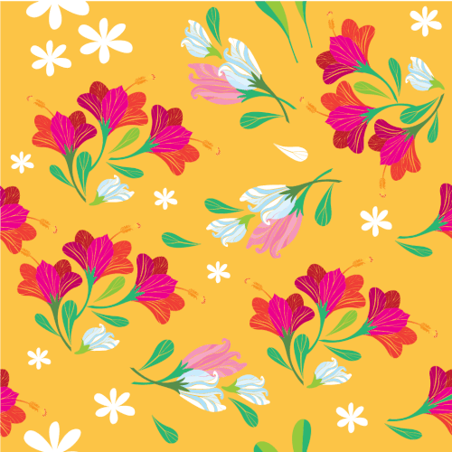 Mustard Floral Print for Swimwear Fabric