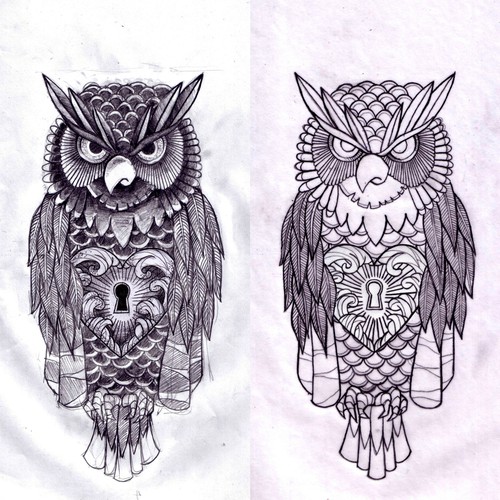 Owl tattoo design