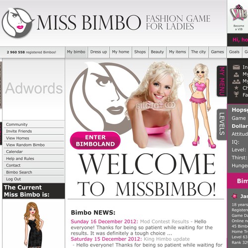 Miss Bimbo.com - edgy cool design wanted!