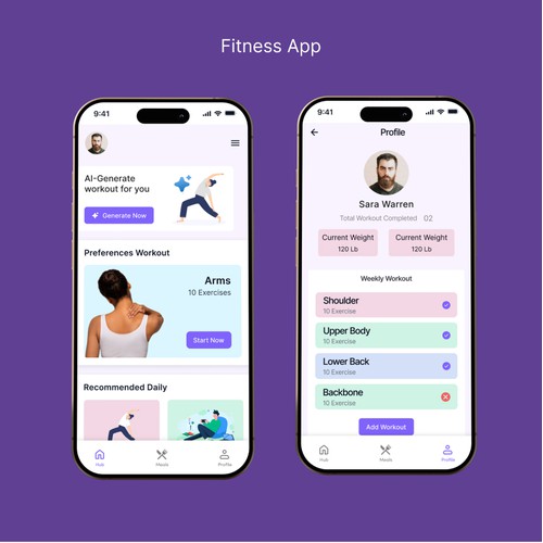 Physical Fitness Mobile App Design.