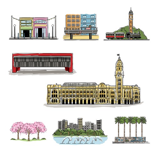 Illustrated Map of São Paulo for Valentine’s Day