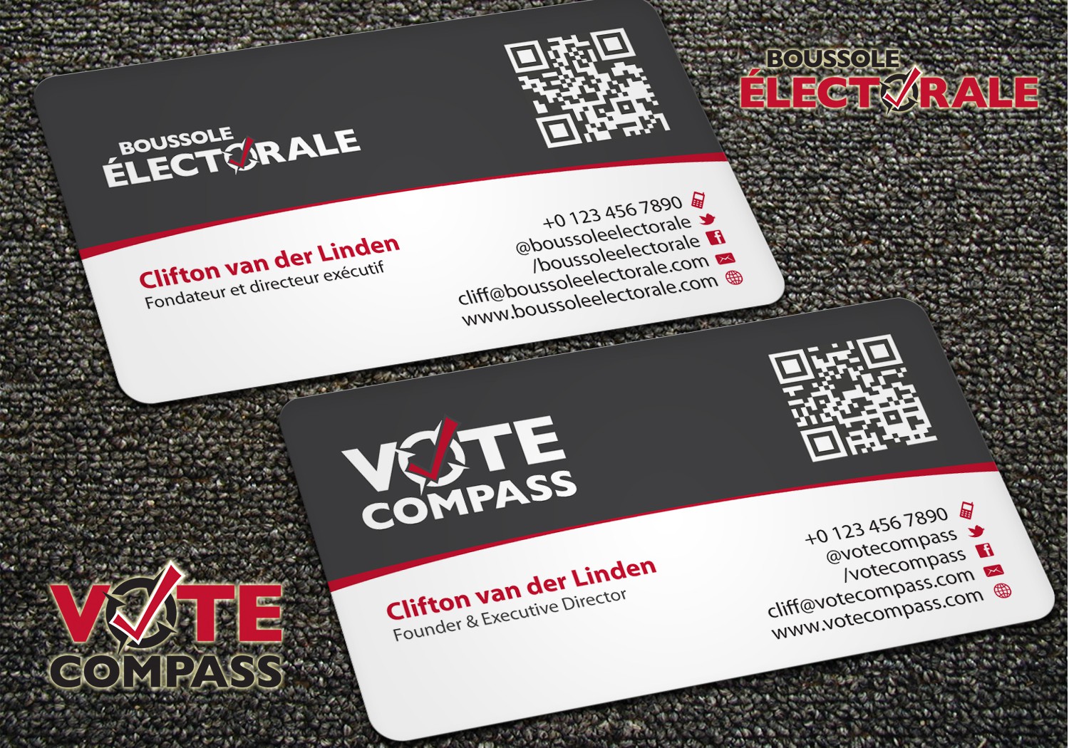 Vote Compass business card design