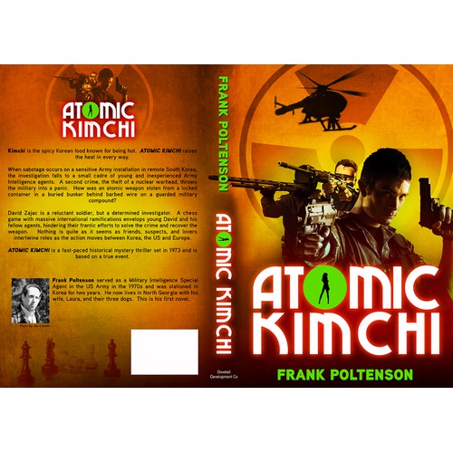 eBook cover design for a new mystery thriller, ATOMIC KIMCHI