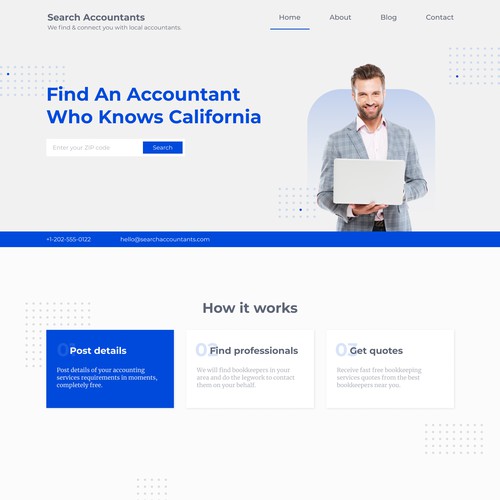 Search Accountant Landing page design