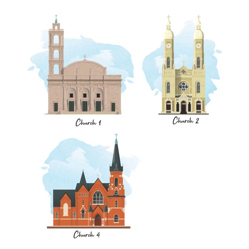 Church Silhouette Illustrations