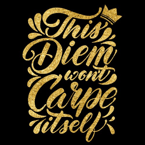 Golden texture quote concept for t-shirt