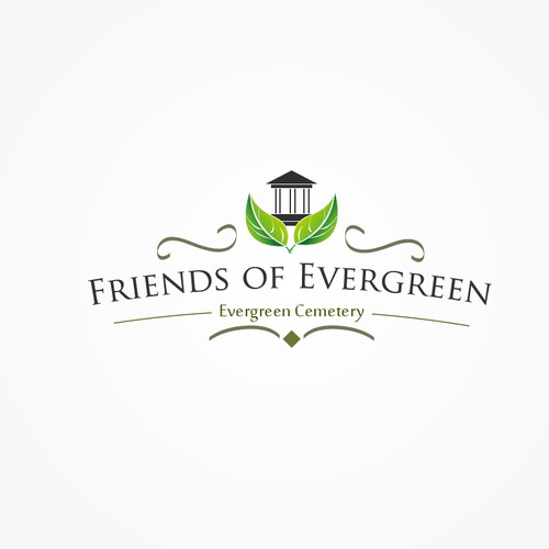 Create a logo for the Friends of Evergreen-Evergreen Cemetery-Portland, Maine!