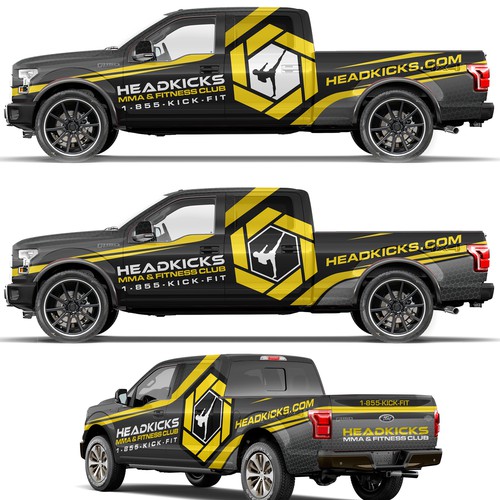 Bold truck wrap for Head kicks fitness