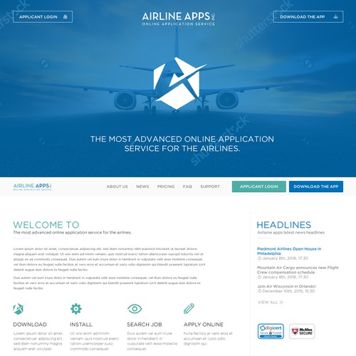 Air Line App Website Redesign... 