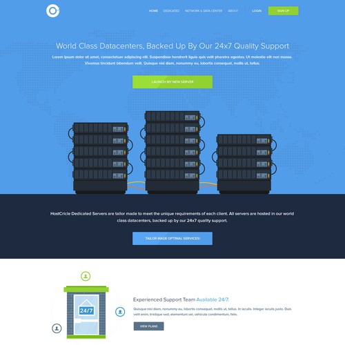 Simple, user friendly and Illustrative design for hosting company