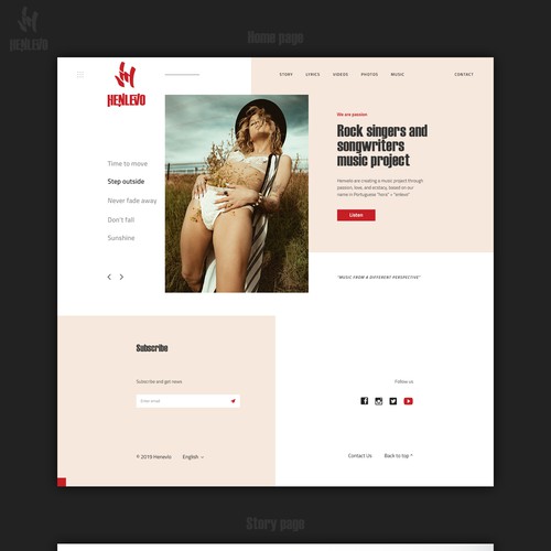 Homepage design for Henvelo