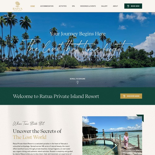 Web design for Private Island Resort
