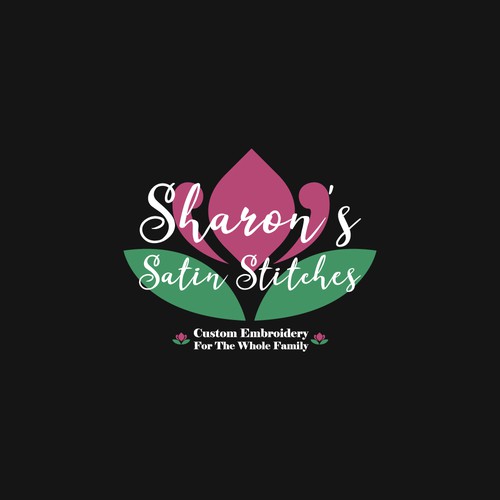 Sharon's Satin Stitches embroidery company logo
