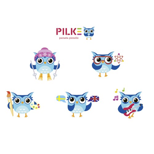 Owl mascot for daycare centers in Finland