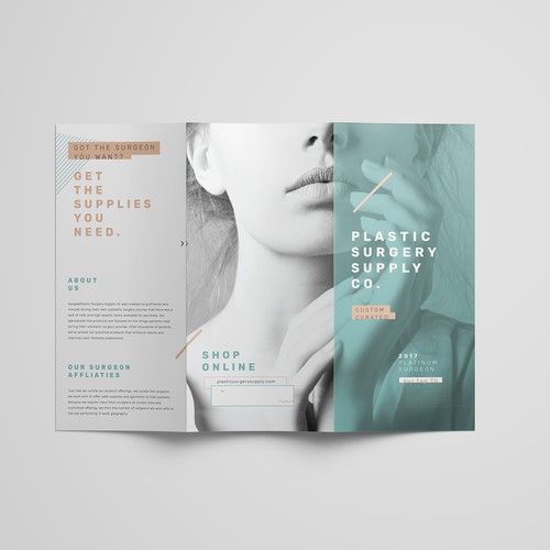 Trifold design for Plastic Surgery Supply Co