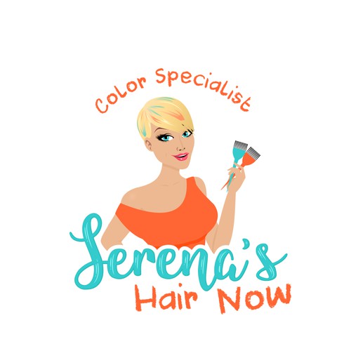 Whimsical logo for a Hair Color Specialist