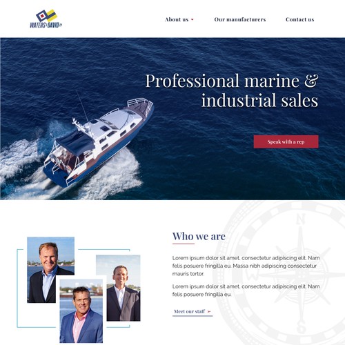 Clean nautical website