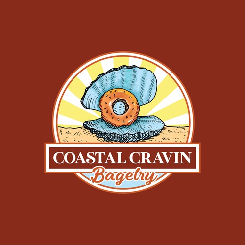 Design a Coastal Chic & Trendy Bagel Shop logo