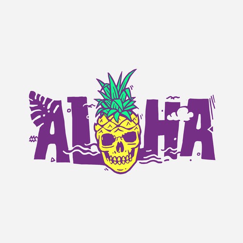 ALOHA Pineapple Skull