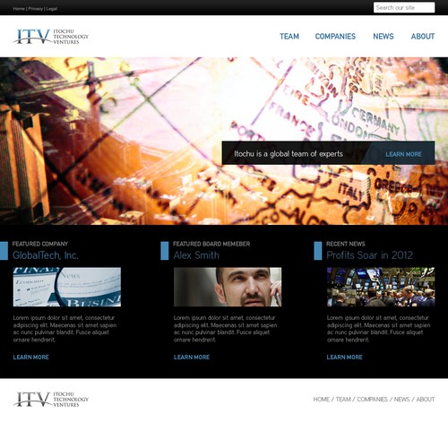 Website design for ITV