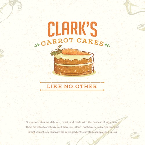Rustic brand identity concept for Clark's Carrot Cake
