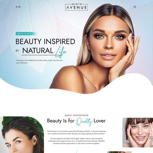 Cosmetics & beauty web page design