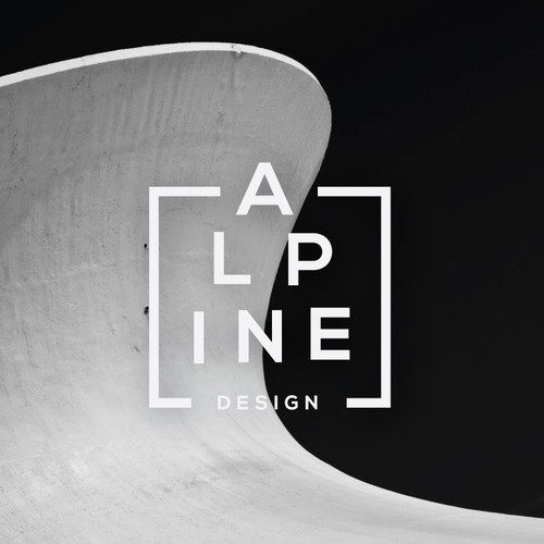 Typographic logo for Alpine Design