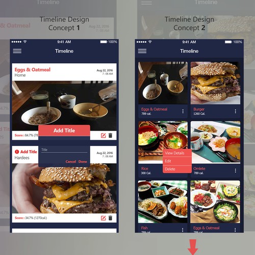 UI Design For Nutrition App.