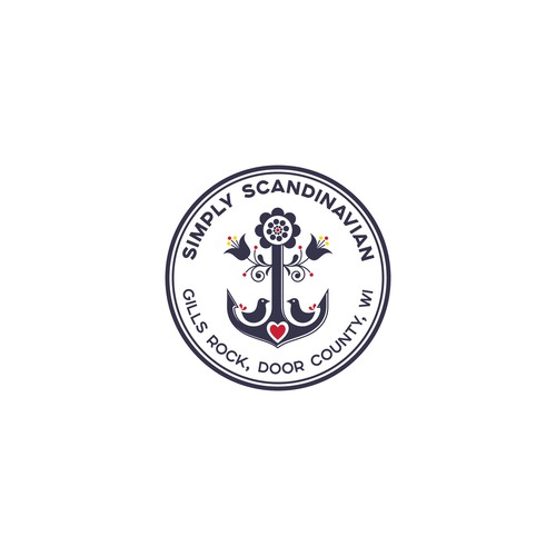 Scandinavian inspired badge type logo