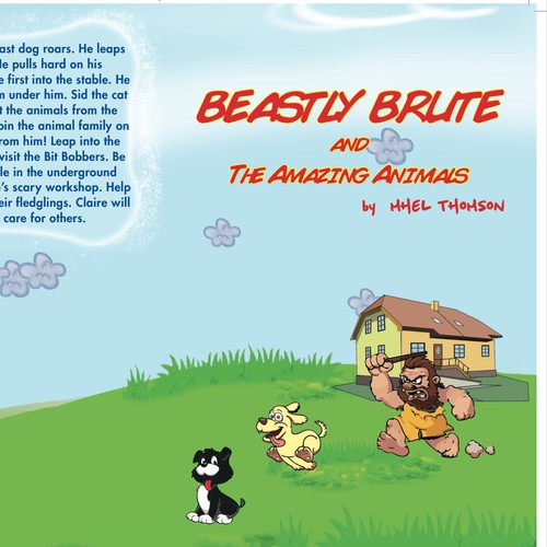 Create a book cover design with animals and the big bad Brute