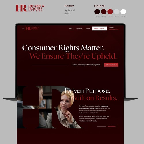 Premium Law Firm web design for Hearn & Rogers.